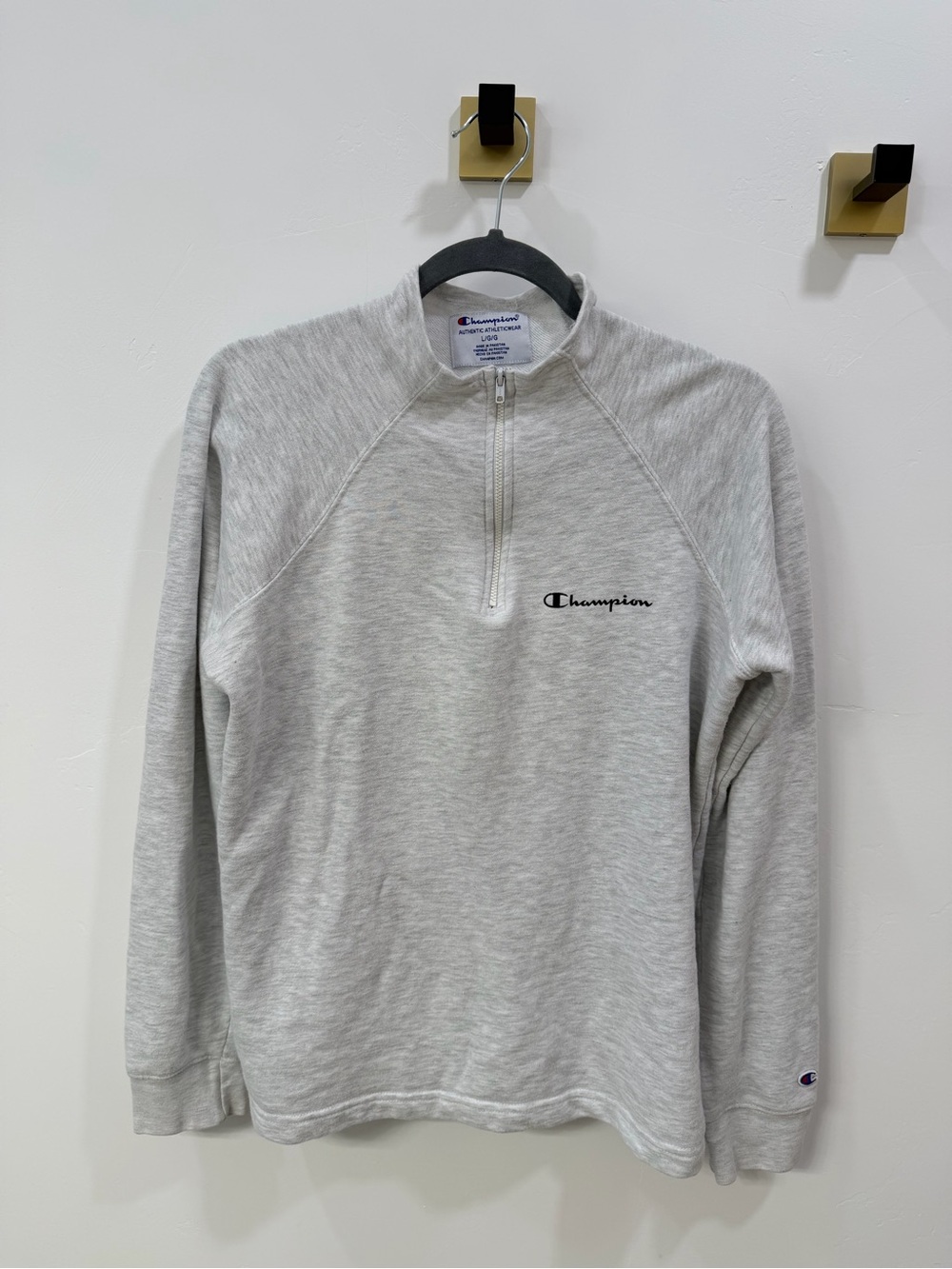 Champion Women’s Light Gray 1/4 Zip Sweatshirt